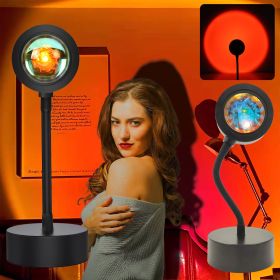 360Degree Rotation Sunset Projection Lamp Living Room; Home Decor-red