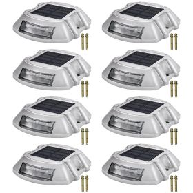 VEVOR Driveway Lights Solar Driveway Lights with Screw Solar Deck Lights Outdoor Waterproof Wireless Dock Lights 6 LEDs for Path Warning Garden Walkwa