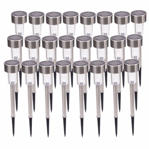 24pcs 5W High Brightness Solar Power LED Lawn Lamps with Lampshades White & Silver 24pcs 5W High Brightness Solar Power LED Lawn Lamps with Lampshades White & Silver
