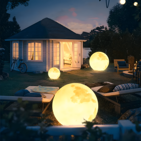 Full Moon Floor Lamp - Waterproof & Solar-Powered (STYLE: 2/pack)